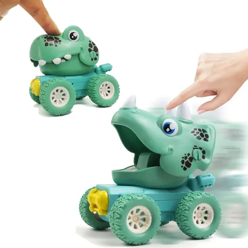 Click Running Dinosaur Car Set 3 stili Cartoon Animal Vehicles Press And Go Dinosaur Toys For Baby