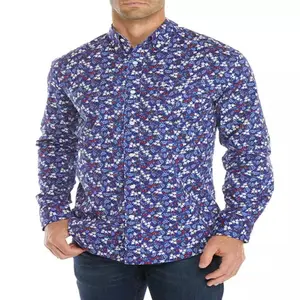 New Arrival Men Floral Print Shirt Men's Long Sleeves Shirt Custom Logo OEM High Quality Street Wear Work Wear