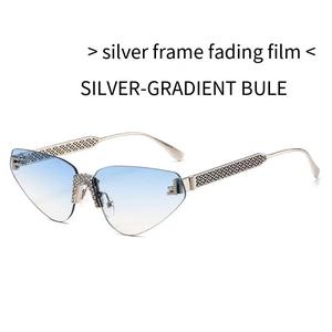 Gafas de Sol Ovaladas Pequeñas Sin Montura de Lujo 2025, Unisex, Anti-Radiación UV400, Estilo Punk, Cristal Brillante, Modelo KC8222, para Uso en Exteriores - Product Image 6