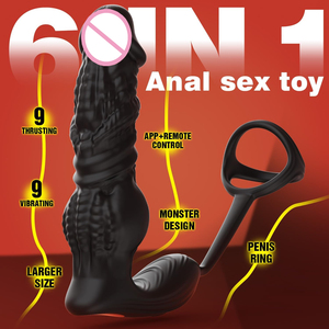 Kontrol Aplikasi 3 in 1 Dildo Teleskopik, Butt Plug, <span class=keywords><strong>Vibrator</strong></span> Anal, Mainan Seks untuk Pria Dewasa, Anal Plug, Pemijat Prostat, Mainan Seks - Product Image 3