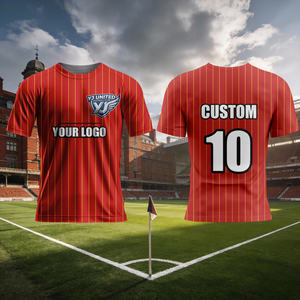 Service de dropshipping, tissu respirant rouge et vert, ensemble de vêtements de sport imprimé par sublimation intégrale, chemise, vêtements de jeu, 100% polyester - Product Image 2