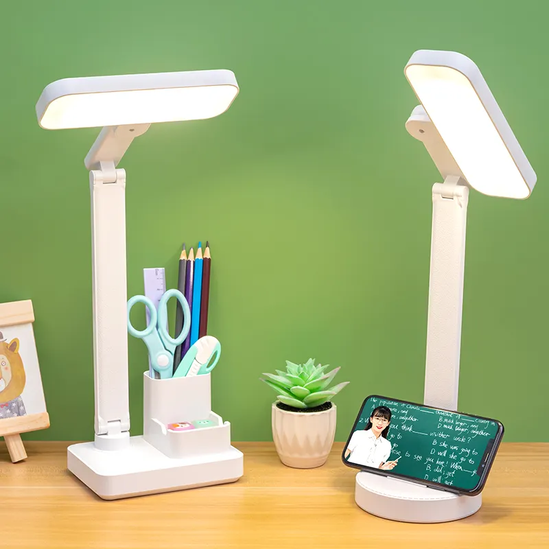 Lampe de bureau pliable à LED, Protection des yeux, Rechargeable par USB, tactile, Portable, pour l'étude et la lecture