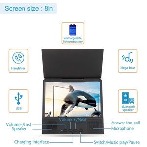 2024 dropshipping New Hot 8.5 inch 3D HD Máy tính để bàn Bracket điện thoại di động màn hình khuếch đại kính lúp với BT Loa - Product Image 3