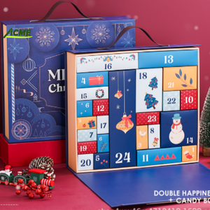 Nueva caja ciega sorpresa de Navidad, caja de calendario, Adviento <span class=keywords><strong>cuenta</strong></span> regresiva del día de, caja de regalo de 24 días de impresión personalizada - Product Image 1