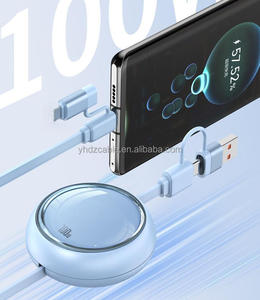 Câble USB C rétractable 4 en 1 disponible en promotion, multi-charge, charge rapide 3A, chargeur multiple 2 en 2 - Product Image 4