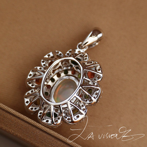 Pendentif vintage en argent 925 incrusté de cristaux de strass en forme de goutte d'eau, série Counterattack - Product Image 4