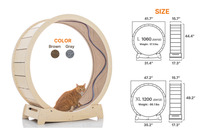 Roue pour chat, tapis roulant pour chat, roue d'exercice pour courir, tourner, gratter et grimper pour chats d'intérieur, bois de bouleau de qualité supérieure