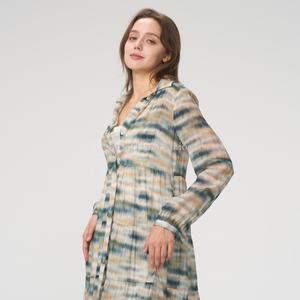 Vestido Camisero Midi Casual de Algodón Gauze Blanco de Manga Larga con Botones para Mujer, Ajuste Holgado, ¡Venta Caliente! - Product Image 5