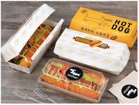Emballage alimentaire à emporter en gros avec logo personnalisé Prix ​​bas Emballage alimentaire décoratif en papier de qualité alimentaire Boîte à hot-dogs en papier