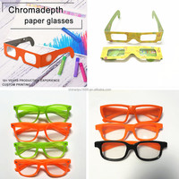 Lunettes 3D Rpkj ChromaDepth Shutter pour le dessin des enfants, en carton jetable, vente en gros, taille d'écran virtuel de 50 à 80 pouces