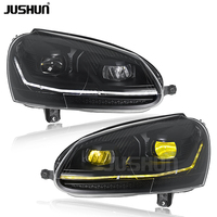 Phares de voiture JUSHUN pour Volkswagen Golf 5 03-11, phares à LED à double lentille, phares de projection, DRL jaunes et blancs