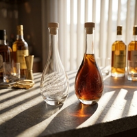 Bouteille de vin en verre de luxe, bouteille de liqueur en verre, 500 ml, 700 ml, bouteille de spiritueux en verre unique en forme de larme pour le gin, les spiritueux distillés