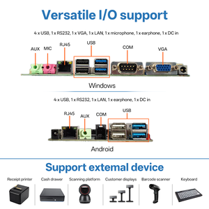 Caisse enregistreuse électronique intégrée sur pied, terminal de point de vente commercial en libre-service capacitif de 21,5 pouces, scanner de kiosque - Product Image 5