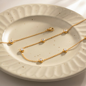 All'ingrosso nuovo braccialetto di moda 18K oro acciaio inossidabile braccialetti rotondi zircone Colorfast gioielli alla moda per la signora - Product Image 3