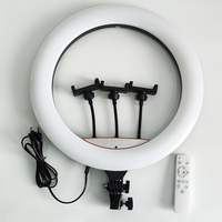 Lampe de remplissage à anneau LED avec écran tactile de 45CM, lumière de 18 pouces pour Selfie, vidéo, maquillage, appareil photo, éclairage de photographie