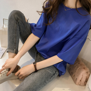 <span class=keywords><strong>T</strong></span>-shirts grande taille pour femmes en polyester, couleurs <span class=keywords><strong>pastel</strong></span>, coupe ample, manches courtes, tissu éponge, é<span class=keywords><strong>t</strong></span>é, vente en gros - Product Image 3