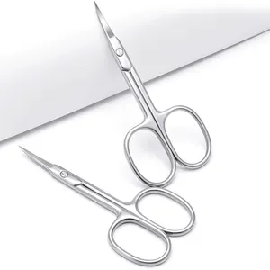 High Quality Professional Makeup Stainless Steel Nail Scissor Customizable Factory Curved Blade Cuticle Scissors Sharp Durable