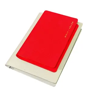 High Quality Emboss Printed Logo A5 Journal Diary Notebook Hard Cover Note Book PU Leather Notebook With Card Holder