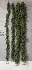 Ghirlande Spesse e Lussureggianti di Aghi di Pino, Cedro e Cipresso Finti Verdi Realistici, Morbide al Tatto per Decorazioni di Capodanno e Natale - Product Image 2