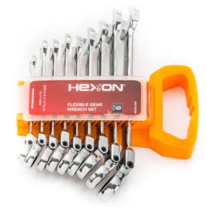CRV-herramienta universal de reparación de vehículos, llave de engranaje flexible de combinación de trinquete de torsión, de acero al carbono, 9 Uds. - Product Image 5