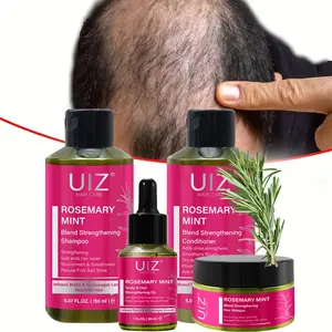 Shampoo e condicionador para crescimento do cabelo, máscara de óleo anti-queda de cabelo, tratamento de hortelã-pimenta, conjunto de cuidados com o cabelo