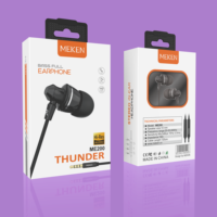 Écouteurs intra-auriculaires sportifs MEKEN ME200 Super Bass magnétiques 3,5 mm, casque filaire stéréo avec micro
