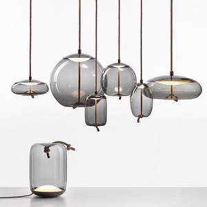 Lampadari LED Artistici in Vetro e Corda di Canapa Stile Designer per Soggiorno e Sala da Pranzo in Hotel Minimalista Nordico - Product Image 6