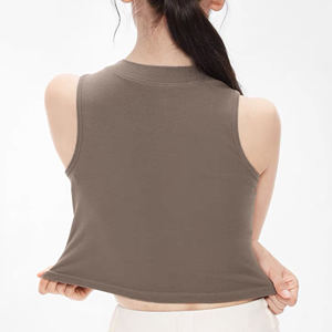 French Sexy Stretchy Camisole Women's Round Neck Crop Top pour un style polyvalent - Product Image 2