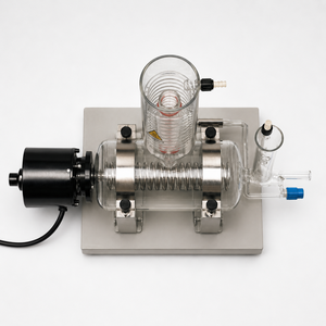 Unité de distillation simple en verre borosilicate de laboratoire avec chauffage métallique et contrôle thermostatique de la température pour eau de haute pureté - Product Image 5