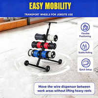 JH-Mech Distributeur de câbles métalliques sur roulettes, conception mobile à chariot, structure anti-basculement en A, conception multi-bobines à niveaux personnalisée