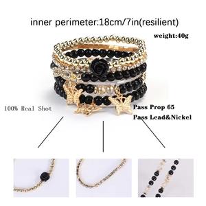 Offerta Speciale Bracciali da Donna Set Boho con Charms a Farfalla, Perline di Vetro e Pietre di Moda Fatti a Mano - Product Image 4