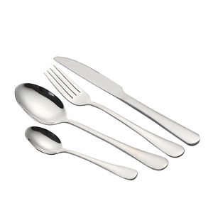 Sang trọng 4 cái thép không gỉ Flatware Set thanh lịch Bạc-dao muỗng nĩa dao kéo cổ điển Bộ đồ ăn gương đánh bóng cho các bên - Product Image 6