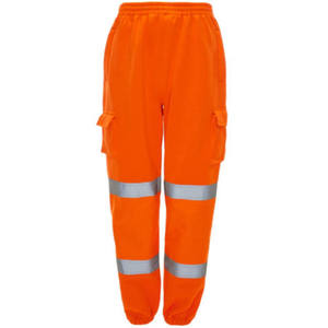 Wholesale Custom Worker's Uniform <strong>Fluorescent</strong> Trousers Yellow&amp;Orange <strong>Safety</strong> <strong>Pants</strong> With Reflector - Product Image 3