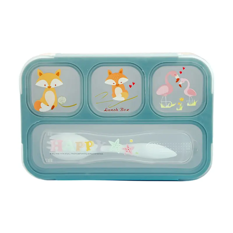 Kids Bento Lunch Box coibentato riscaldato Food Lunch Box Warmer Bag Bento Plastic Cartoon Lunch Box per bambini della scuola