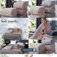 Vente directe usine – Couverture lestée douce et chaude en coton/polyester tissé Raschel, toutes saisons, pour lit double, avec logo personnalisé