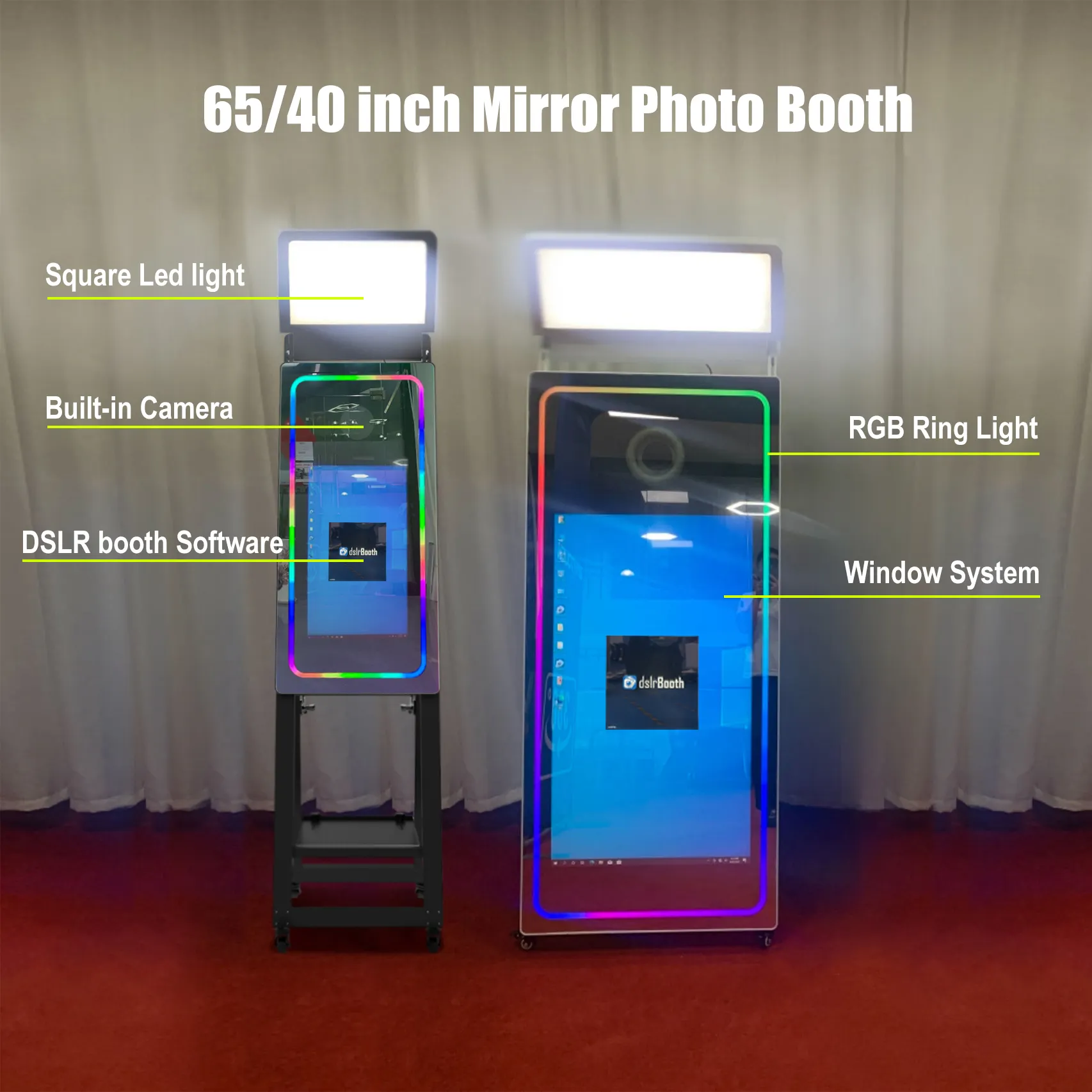 Best Mirror Touch Screen Mirror Wedding Photo Booth 65inch Touch Screen Mirror Photo Booth For Sale