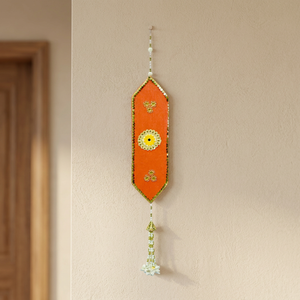 Decoración de Pared Artificial Tradicional Hexagonal Color Naranja Pastel, Decoración de Tela para el Hogar - Product Image 3