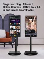 Televisor Inteligente Portátil de 32 Pulgadas con Pantalla Táctil, Recargable, Android TV con Ruedas en Soporte, 128 GB