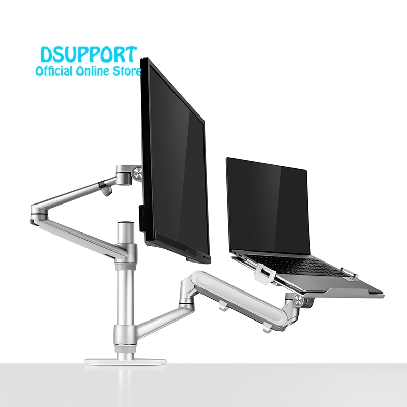 OL-3L PRO Aluminum Full Motion Gas Spring <strong>Arm</strong> 17-32 <strong>Inch</strong> Monitor <strong>12</strong>-17 <strong>Inch</strong> <strong>Laptop</strong> Stand Desktop Height Adjust Stock Gas Spring