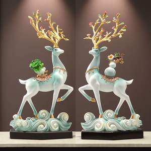 Adorno de alce grande atmosférico de gama alta, sala de estar de la suerte, porche, mueble de TV, decoración del hogar, regalo de inauguración - Product Image 2