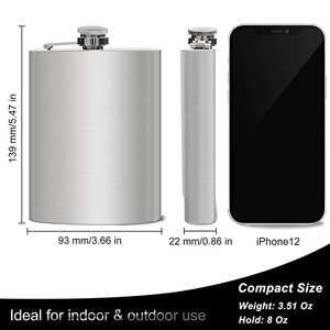 Flask de Aço Inoxidável de 1-18oz com Funil, Tampa Rosqueada Compacta para Viagens ou Adultos, Ideal para Whisky ou Álcool - Product Image 5