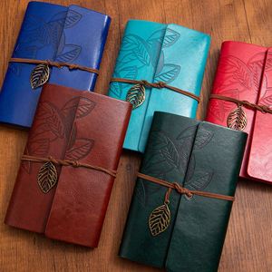 <b>A6</b> A7 Vintage Travelers Binder Notebook Blank Kraft <b>Diary</b> PU Leather Loose Leaf Notepad Journal Sketchbook Office - Product Image 1