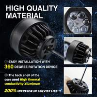 MOTOLED 2 Stück 12V Motorrad Mini Fahrspiegel-Licht Zusätzliche LED-Scheinwerfer 6 Lampen 18W 1800LM Blitz