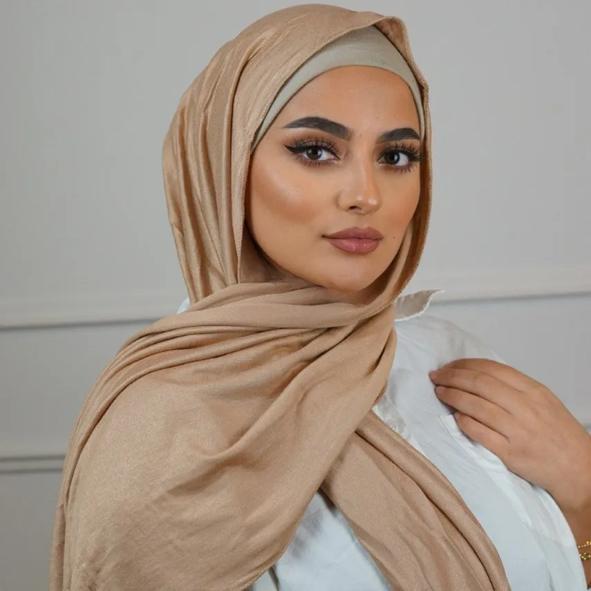 Startseite Jersey Desert Light muslim weiches Premium-Jersey Baumwollschal 100 %6 Baumwolle Pashmina-Schal texturierter Pashmina-Schal