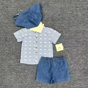 夏季 100% 纯棉新生儿男童女童服装套装短袖连体衣时尚婴儿衣服 3 件套 - Product Image 5
