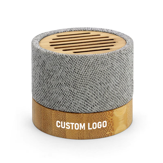 Wholesale Eco-friendly Bamboo Housing Cylinder Speaker Portable Wireless Mini Speaker Christmas Gift Desktop Music Speaker