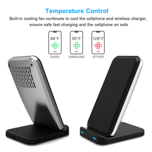 แท่นชาร์จอลูมิเนียมไร้สายแบบตั้งได้เครื่องชาร์จไร้สาย cellulaire Sans Fil ดีไซน์สิทธิบัตรสำหรับ iPhone Samsung - Product Image 2