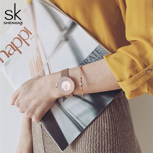 <span class=keywords><strong>Montre</strong></span> pour <span class=keywords><strong>femme</strong></span> Shengke, design unique, <span class=keywords><strong>montre</strong></span> pour <span class=keywords><strong>femme</strong></span> en <span class=keywords><strong>or</strong></span> rose, <span class=keywords><strong>montre</strong></span> à quartz de luxe, <span class=keywords><strong>montre</strong></span>-bracelet pour <span class=keywords><strong>femme</strong></span>, maille en acier, Relogio Feminino - Product Image 5