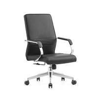 Chaise de bureau exécutive en cuir minimaliste, pivotante, réglable en hauteur, avec accoudoirs confortables pour une longue assise