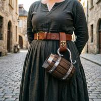 Support de tasse en cuir PU vintage médiéval pour cosplay, festival Renaissance, fête viking, LARP, accessoires steampunk